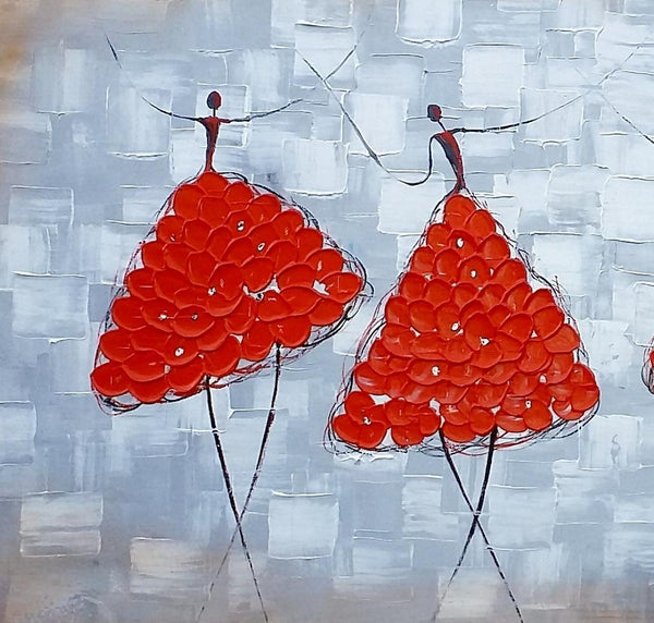 Modern Canvas Painting for Sale, Impasto Painting, Acrylic Abstract Painting, Ballet Dancer Painting, Modern Paintings, Paintings for Dining Room-Art Painting Canvas