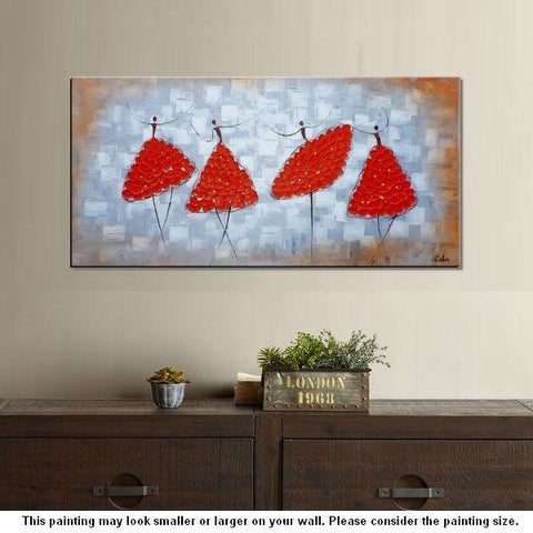 Modern Canvas Painting for Sale, Impasto Painting, Acrylic Abstract Painting, Ballet Dancer Painting, Modern Paintings, Paintings for Dining Room-Art Painting Canvas