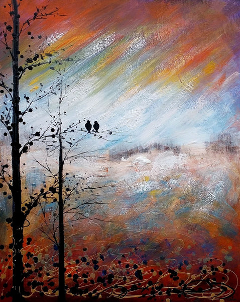 Love Birds Painting, Simple Abstract Painting, Landscape Acrylic Painting, Acrylic Canvas Painting, Bedroom Wall Art Paintings, C-Art Painting Canvas