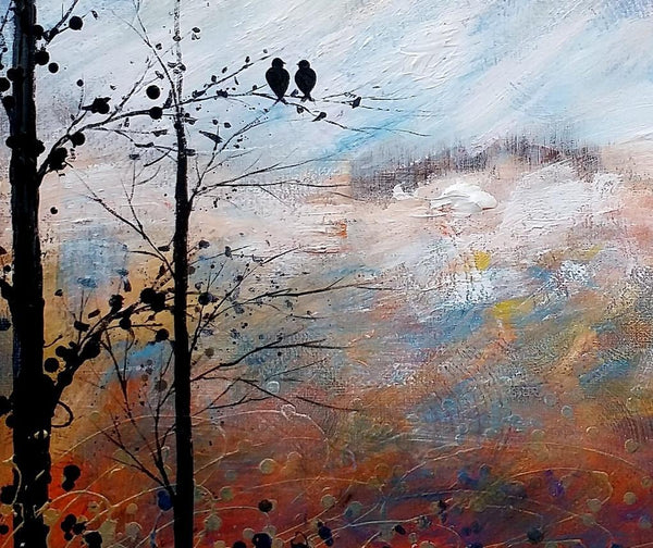 Love Birds Painting, Simple Abstract Painting, Landscape Acrylic Painting, Acrylic Canvas Painting, Bedroom Wall Art Paintings, C-Art Painting Canvas