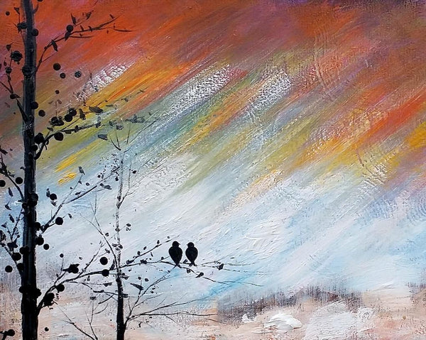 Love Birds Painting, Simple Abstract Painting, Landscape Acrylic Painting, Acrylic Canvas Painting, Bedroom Wall Art Paintings, C-Art Painting Canvas