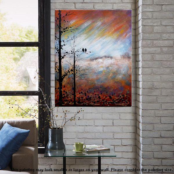 Love Birds Painting, Simple Abstract Painting, Landscape Acrylic Painting, Acrylic Canvas Painting, Bedroom Wall Art Paintings, C-Art Painting Canvas