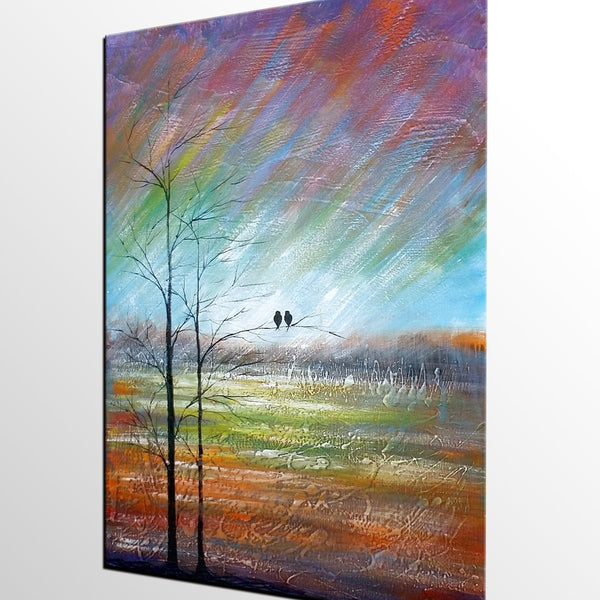 Large Acrylic Painting, Simple Canvas Painting, Abstract Painting for Sale, Love Birds Painting, Paintings for Bedroom, C-Art Painting Canvas