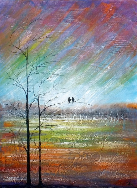 Large Acrylic Painting, Simple Canvas Painting, Abstract Painting for Sale, Love Birds Painting, Paintings for Bedroom, C-Art Painting Canvas