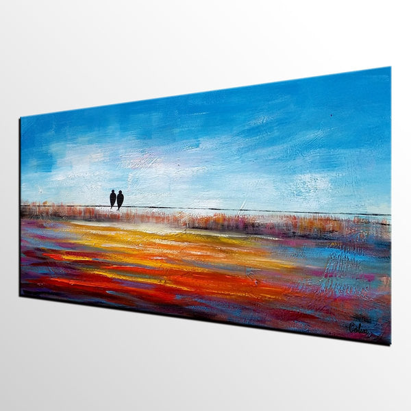 Original Abstract Painting, Love Birds Painting, Dining Room Wall Art Paintings, Modern Abstract Painting, Simple Canvas Painting, C-Art Painting Canvas