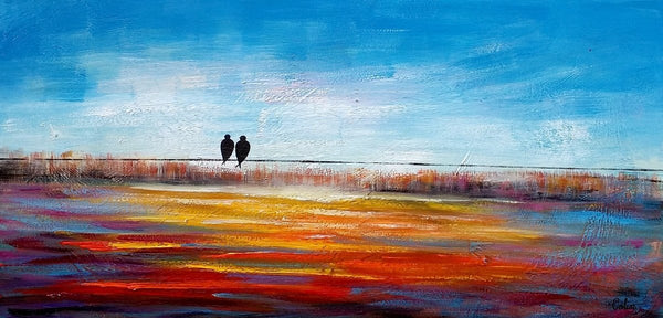 Original Abstract Painting, Love Birds Painting, Dining Room Wall Art Paintings, Modern Abstract Painting, Simple Canvas Painting, C-Art Painting Canvas
