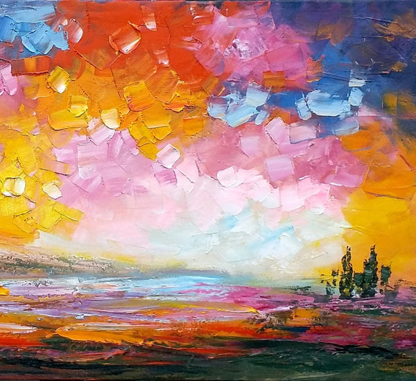 Abstract Landscape Paintings, Original Oil Painting, Custom Canvas Painting, Oil Painting for Sale-Art Painting Canvas