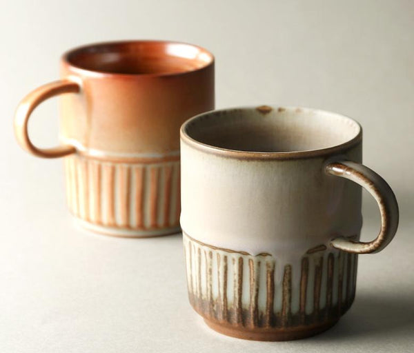 Handmade Ceramic Coffee Mug, Large Capacity Coffee Cup, Large Pottery Coffee Cup, Large Tea Cup-Art Painting Canvas