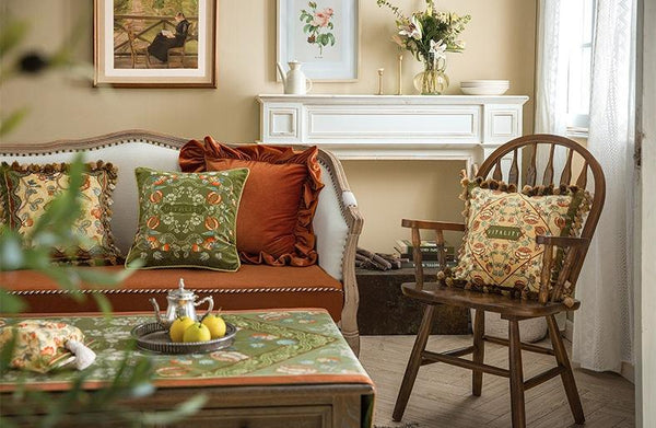 Modern Sofa Pillows, Decorative Throw Pillows, Beautiful Throw Pillows, Short Velvet Pillow Cover, Decorative Pillows for Living Room-Art Painting Canvas
