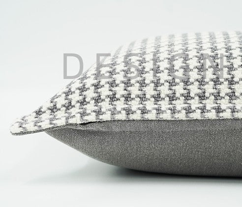 Gray Chequer Modern Sofa Pillows, Large Decorative Throw Pillows, Contemporary Square Modern Throw Pillows for Couch, Abstract Throw Pillow for Interior Design-Art Painting Canvas