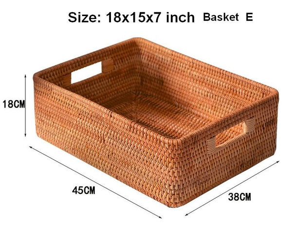 Storage Basket for Shelves, Large Rectangular Storage Baskets, Storage Baskets for Kitchen, Woven Rattan Storage Baskets for Bedroom-Art Painting Canvas