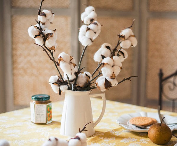 Cotton Branch, Table Centerpiece, Spring Artificial Floral for Dining Room, Bedroom Flower Arrangement Ideas, Simple Modern Flower Arrangement Ideas for Home Decoration-Art Painting Canvas
