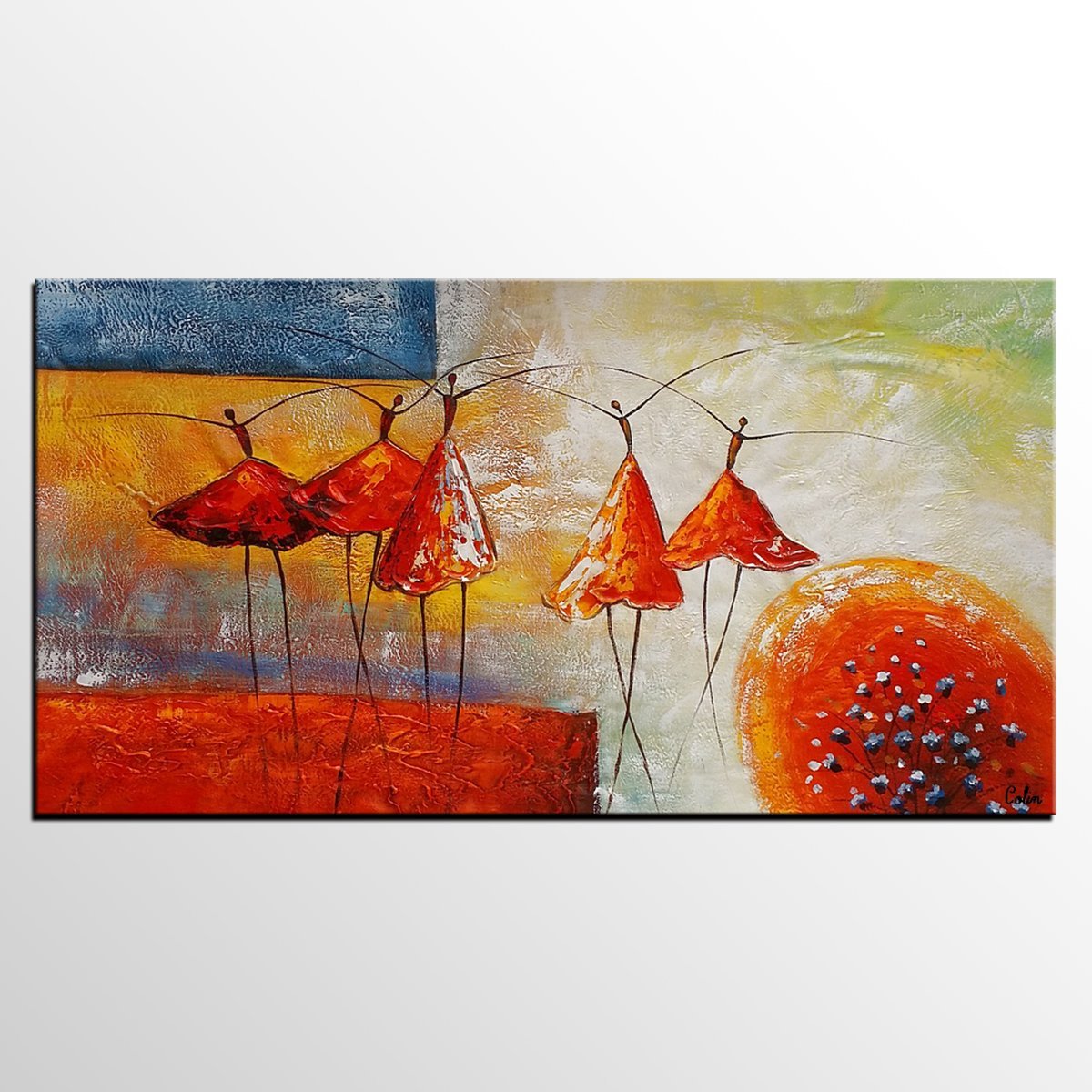 Simple Wall Art Ideas, Ballet Dancer Painting, Canvas Painting for Sale, Buy Abstract Painting Online, Acrylic Painting for Bedroom-Art Painting Canvas