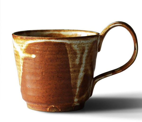 Ceramic Coffee Mug, Large Capacity Coffee Cup, Large Handmade Pottery Coffee Cup, Large Tea Cup-Art Painting Canvas