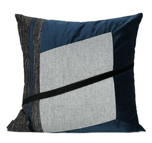 Modern Sofa Pillow, Modern Throw Pillows, Blue Decorative Pillow, Square Pillow, Throw Pillow for Living Room-Art Painting Canvas