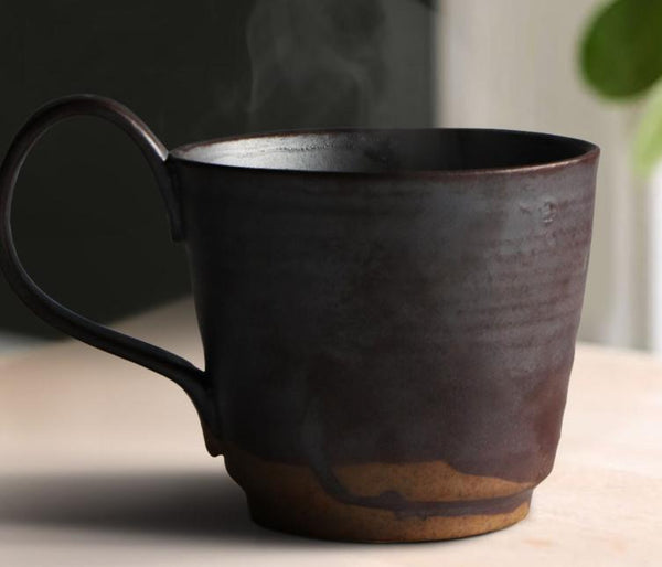 Pottery Coffee Mug, Large Handmade Ceramic Coffee Cup, Large Capacity Coffee Cup, Large Tea Cup-Art Painting Canvas