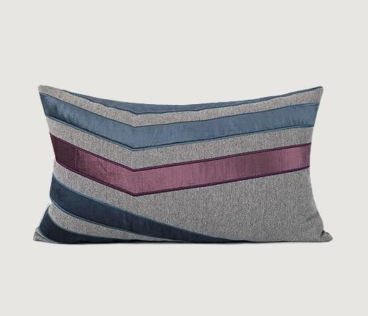 Purple Gray Decorative Pillows for Couch, Large Modern Throw Pillows, Modern Sofa Pillows, Contemporary Throw Pillows for Living Room-Art Painting Canvas