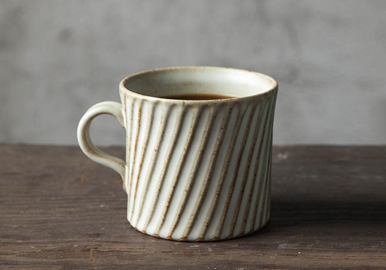 Handmade Pottery Coffee Cup, Cappuccino Coffee Mug, Large Capacity Coffee Cup, Pottery Tea Cup-Art Painting Canvas