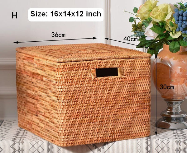 Extra Large Rattan Storage Baskets for Clothes, Rectangular Storage Basket with Lid, Kitchen Storage Baskets, Oversized Storage Baskets for Bedroom-Art Painting Canvas