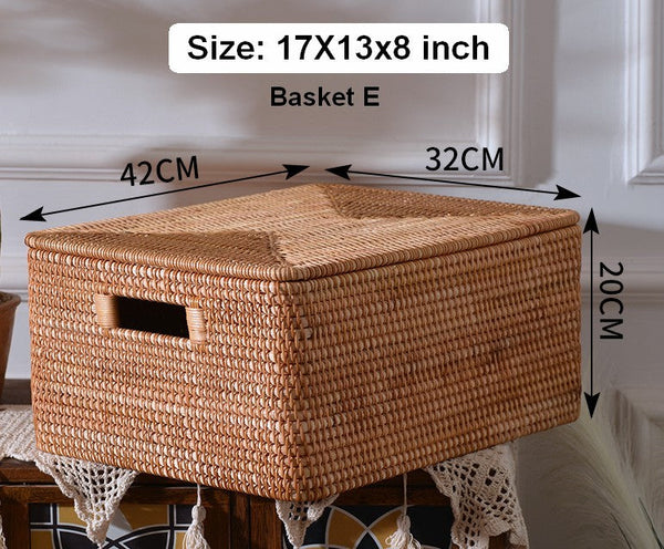 Oversized Rattan Storage Basket, Extra Large Rectangular Storage Basket for Clothes, Storage Baskets for Bathroom, Bedroom Storage Baskets-Art Painting Canvas