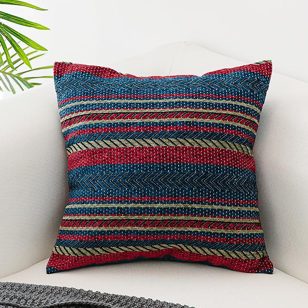 Oriental Throw Pillow for Couch, Bohemian Decorative Sofa Pillows, Geometric Pattern Chenille Throw Pillows-Art Painting Canvas
