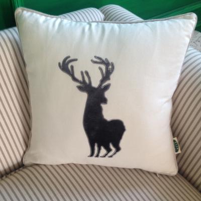 Embroider Elk Cotton Pillow Cover, Decorative Throw Pillow, Sofa Pillows, Home Decor-Art Painting Canvas