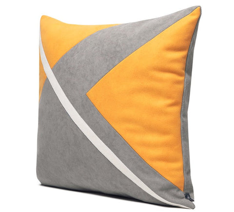 Modern Throw Pillows for Couch, Decorative Modern Sofa Pillows for Living Room, Yellow Gray Modern Simple Throw Pillows, Large Simple Modern Pillows-Art Painting Canvas