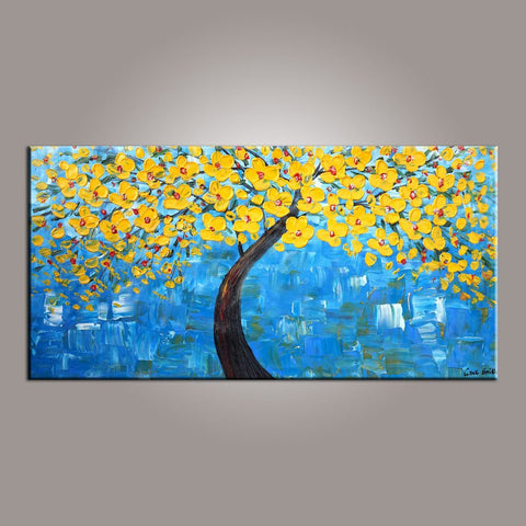 Tree Painting, Painting on Sale, Flower Art, Abstract Art Painting, Canvas Wall Art, Bedroom Wall Art, Canvas Art, Modern Art, Contemporary Art-Art Painting Canvas