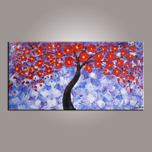 Painting on Sale, Flower Art, Abstract Art Painting, Tree Painting, Canvas Wall Art, Bedroom Wall Art, Canvas Art, Modern Art, Contemporary Art-Art Painting Canvas