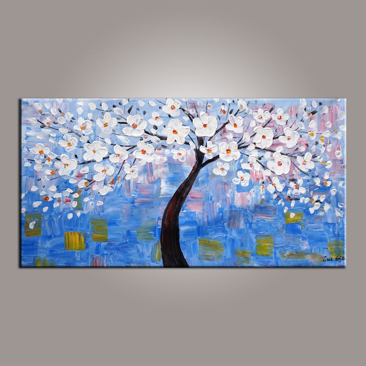 Abstract Canvas Art, Flower Tree Painting, Tree of Life Painting, Painting on Sale, Contemporary Art-Art Painting Canvas