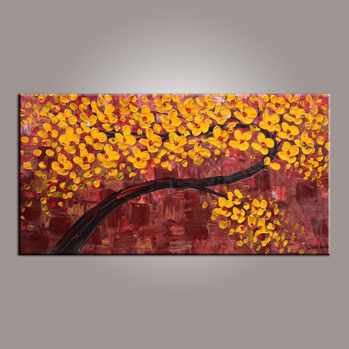 Painting on Sale, Canvas Art, Flower Tree Painting, Abstract Art Painting, Dining Room Wall Art, Art on Canvas, Modern Art, Contemporary Art-Art Painting Canvas