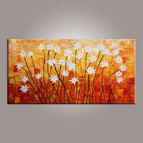 Spring Flower Painting, Painting for Sale, Flower Art, Abstract Art Painting, Canvas Wall Art, Bedroom Wall Art, Canvas Art, Modern Art, Contemporary Art-Art Painting Canvas