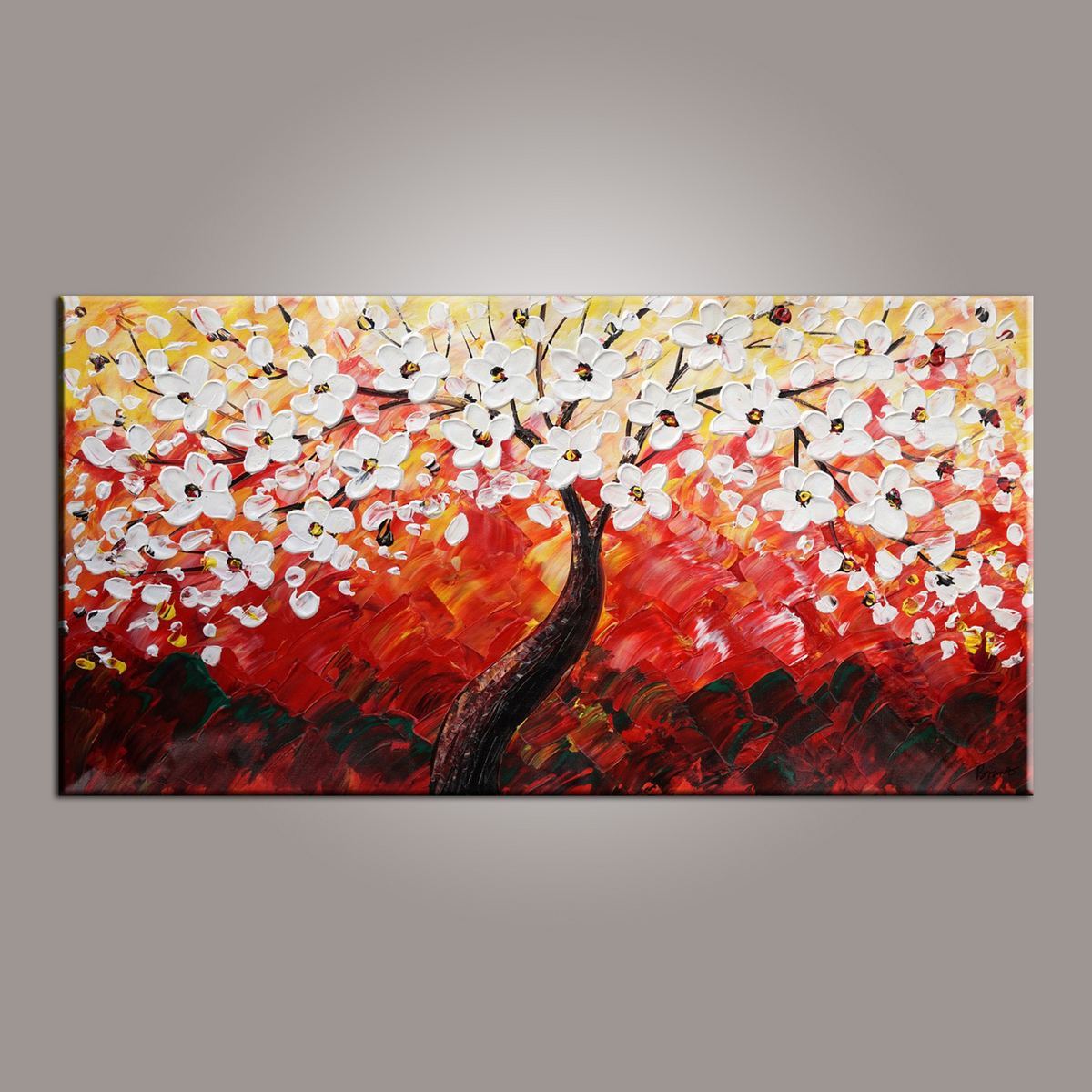 Painting for Sale, Heavy Texture Painting, Flower Oil Painting, Abstract Art Painting, Bedroom Wall Art, Contemporary Art-Art Painting Canvas