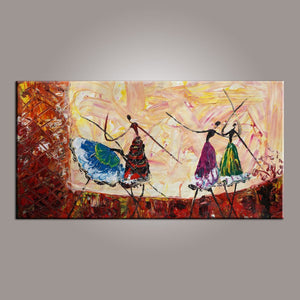 Abstract Painting, Ballet Dancer Art, Canvas Painting, Abstract Art, Hand Painted Art, Bedroom Wall Art-Art Painting Canvas