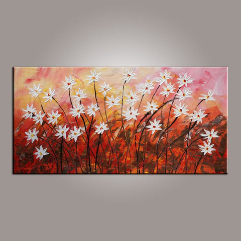 Wall Painting, Canvas Wall Art, Flower Art, Abstract Art Painting, Acrylic Painting, Bedroom Wall Art, Canvas Art, Modern Art, Contemporary Art-Art Painting Canvas