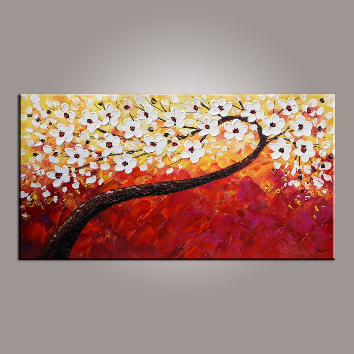 Flower Oil Painting, Painting for Sale, Tree Painting, Abstract Art Painting, Canvas Wall Art, Bedroom Wall Art, Canvas Art, Modern Art, Contemporary Art-Art Painting Canvas