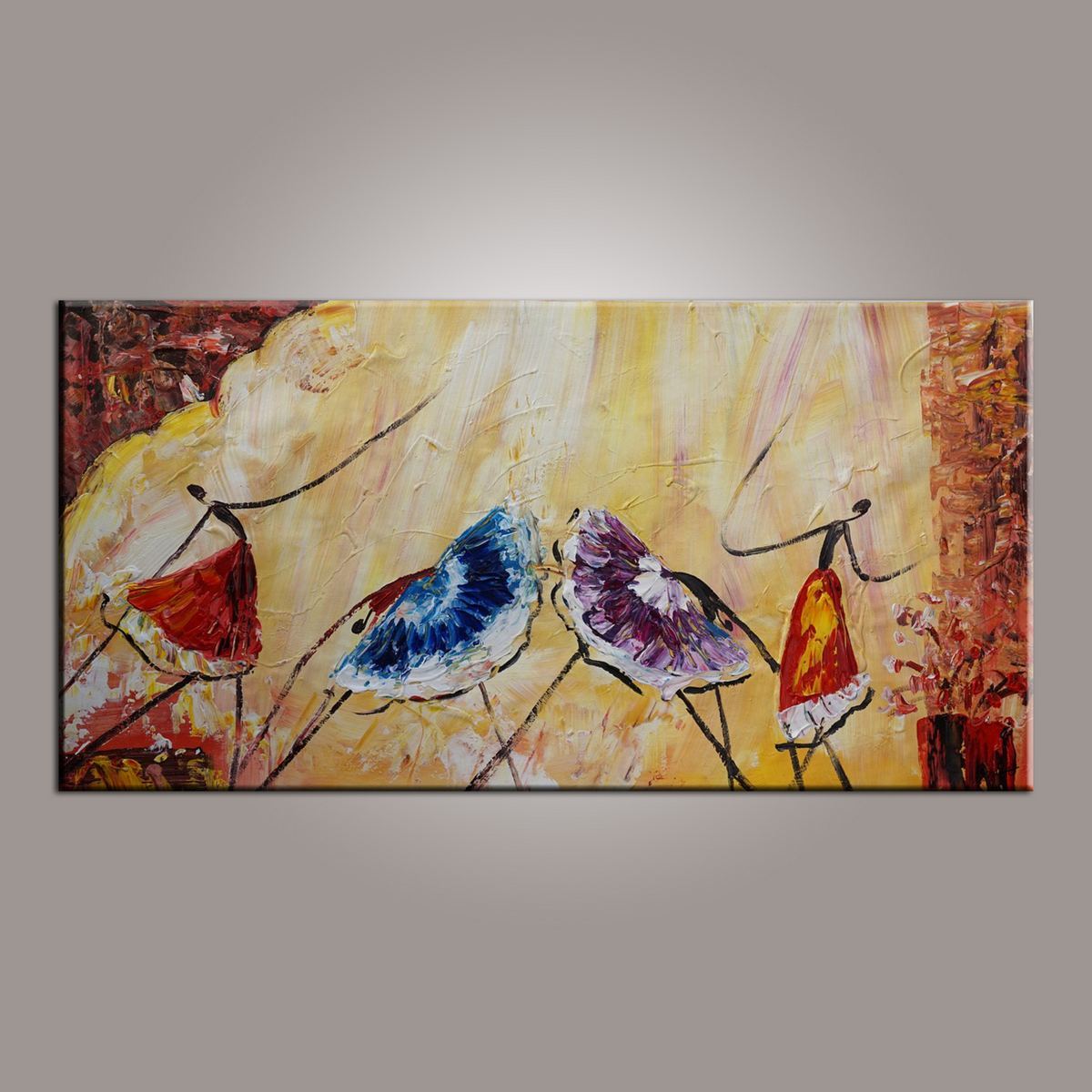 Ballet Dancer Art, Canvas Painting, Abstract Wall Art, Wall Hanging, Bedroom Wall Art, Modern Art, Painting for Sale-Art Painting Canvas