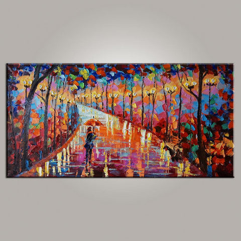Living Room Wall Art, Canvas Art, Forest Park Painting, Modern Art, Painting for Sale, Contemporary Art, Abstract Art-Art Painting Canvas