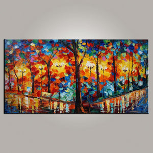Forest Park Painting, Canvas Art, Living Room Wall Art, Modern Art, Painting for Sale, Contemporary Art, Abstract Art-Art Painting Canvas