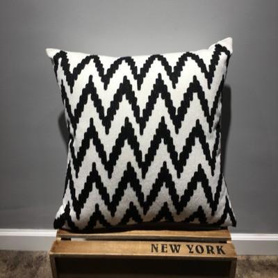Large Modern Sofa Pillow Covers, Black and White Pattern