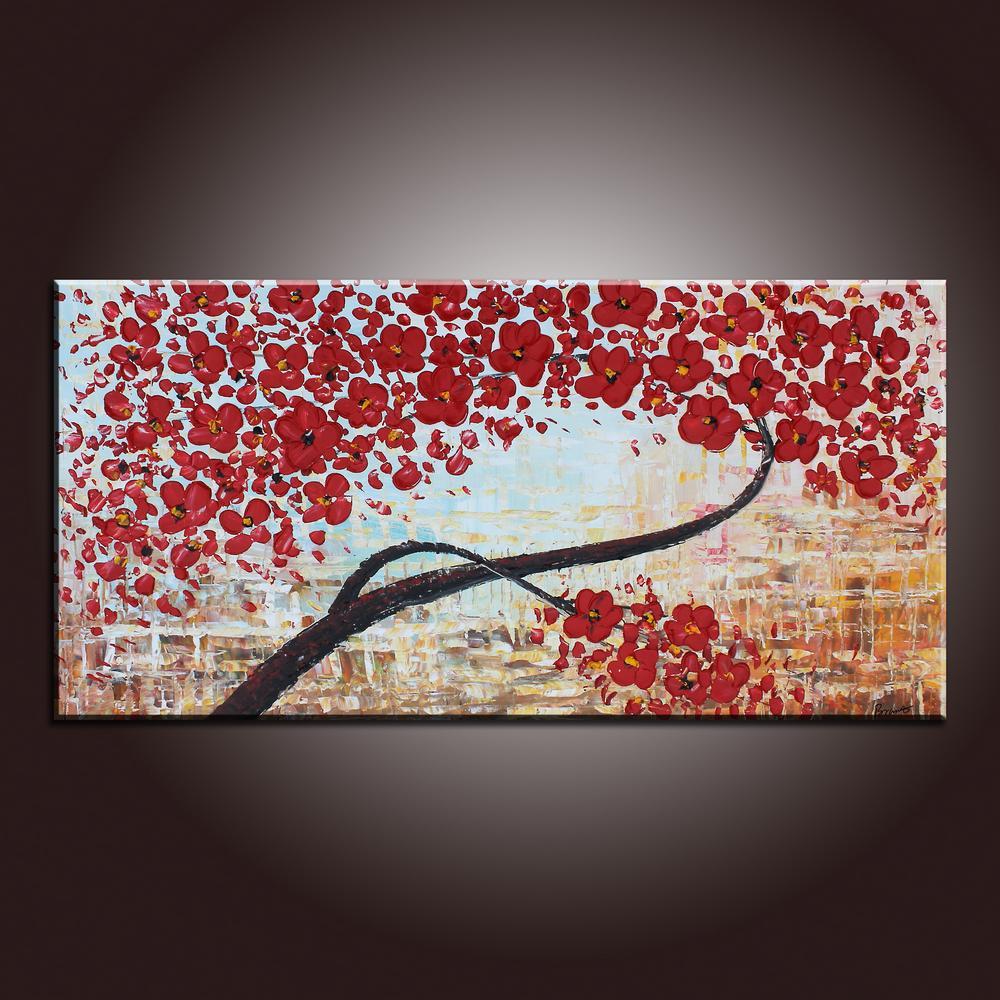 Flower Art, Contemporary Art, Abstract Art Painting, Canvas Wall Art, Living Room Wall Art, Canvas Art, Modern Art, Contemporary Art-Art Painting Canvas