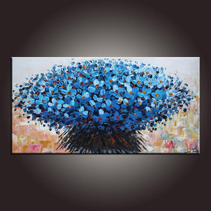Modern Art, Flower Painting, Art on Canvas, Contemporary Art, Abstract Art Painting, Canvas Wall Art, Dining Room Wall Art, Canvas Art-Art Painting Canvas