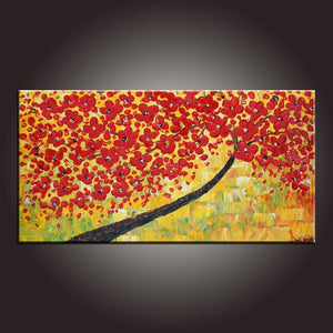 Modern Art, Contemporary Art, Flower Painting, Art on Canvas, Abstract Art Painting, Canvas Wall Art, Dining Room Wall Art, Canvas Art-Art Painting Canvas