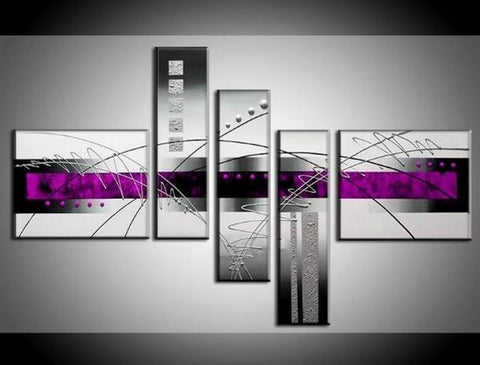 Large Wall Art, Abstract Painting, Huge Painting, Acrylic Art, 5 Piece Wall Painting, Canvas Painting, Hand Painted Art, Group Art-Art Painting Canvas