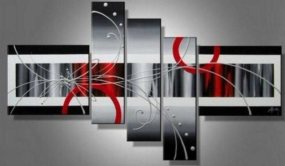 Abstract Canvas Painting, Huge Wall Art Paintings on Canvas, Acrylic Painting for Living Room, 5 Piece Wall Painting, Hand Painted Art-Art Painting Canvas