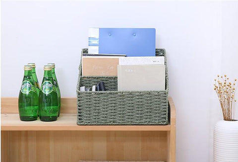 Woven Straw File Folder Racks, Storage File Folder, File Box-Art Painting Canvas