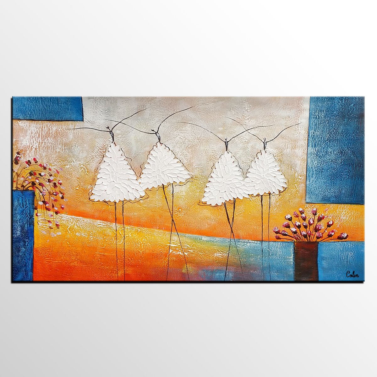 Abstract Modern Paintnig, Bedroom Wall Art Ideas, Simple Modern Painting, Abstract Painting for Sale, Ballet Dancer Painting-Art Painting Canvas