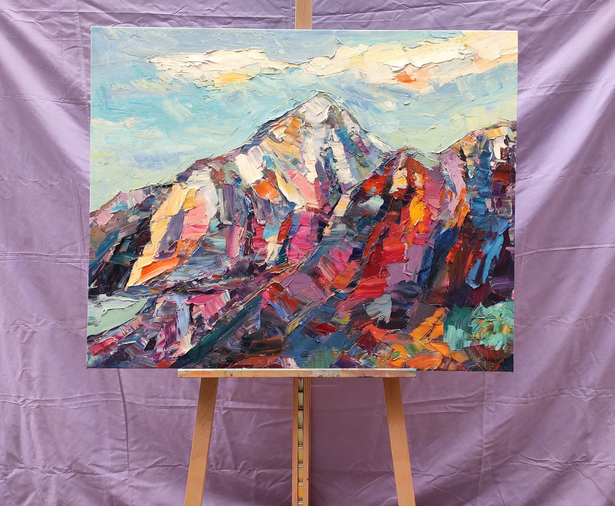 Abstract Mountain Painting, Landscape Wall Art Paintings, Custom Original Landscape Painting, Mountain Landscape Painting-Art Painting Canvas