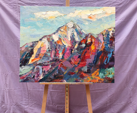 Abstract Mountain Painting, Landscape Wall Art Paintings, Custom Original Landscape Painting, Mountain Landscape Painting-Art Painting Canvas