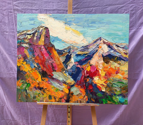 Abstract Art Landscape, Canvas Wall Art Paintings, Mountain Landscape Painting, Custom Landscape Oil Painting-Art Painting Canvas